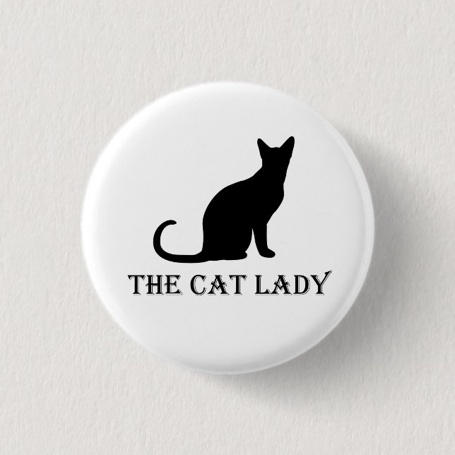 Die Katzen-Dame Pinback Badge Button (Vorderseite)