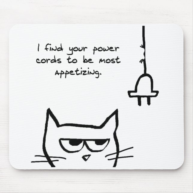 Die Katzen-Liebe-Power-Schnüre - lustige Katze Mousepad (Vorne)
