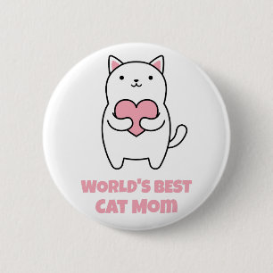 Die Katzen-Mama-Herz-LiebeKitty der Welt bester Button