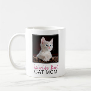 Die Katzen-Mama-Quadrat-Katzen-Foto der niedliche Kaffeetasse