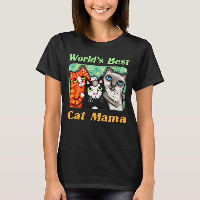 Die Katzen-Mutter Kitty Lovers T-Shirt der Welt (Vorderseite)