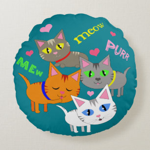Die Katzen-rundes Kissen des wunderlichen
