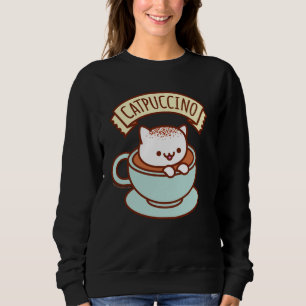 Die Katzen-Sweatshirt der Frauen - "CATPUCCINO " Sweatshirt