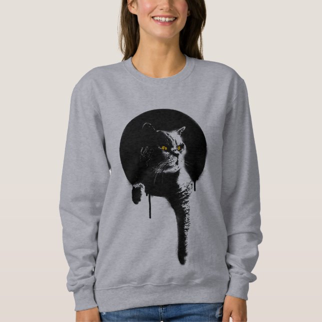 Die Katzen-Sweatshirt der Frauen: Schablone ", die Sweatshirt (Vorderseite)