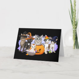 Die Katzen und Crews Halloween Card 5" x 7" Feiertagskarte