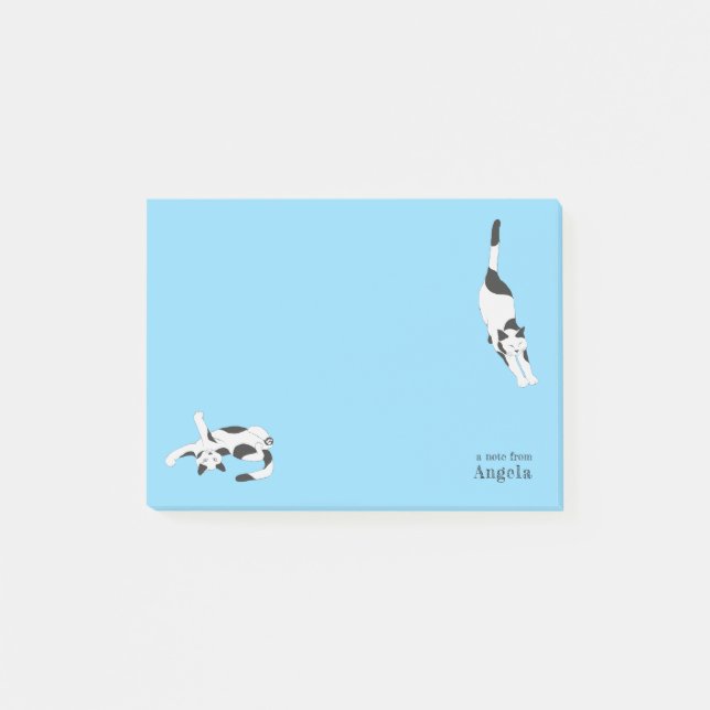 Die Katzen von cadstudios Blue Post-it Klebezettel (Vorderseite)