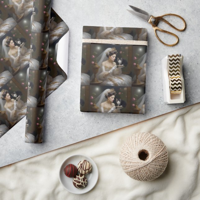 Die Katzenbraut Ölmalerei, Geschenkpapier (Kunsthandwerk)
