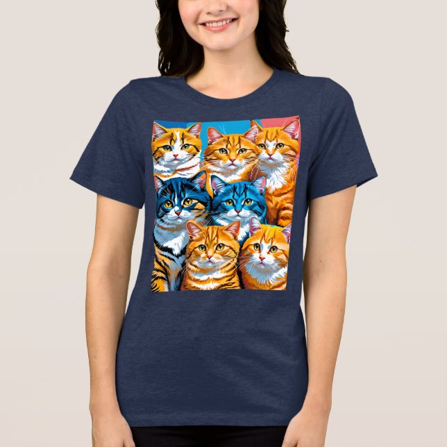 Die Katzenfamilie Tri-Blend Shirt (Vorderseite)