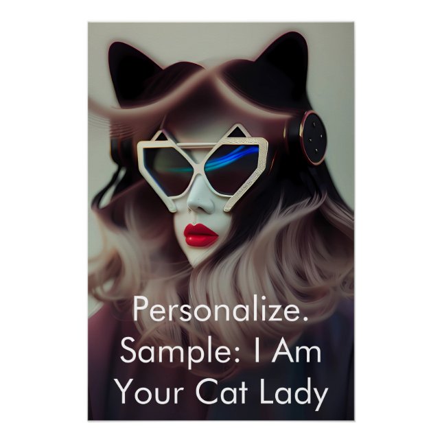 Die Katzenlady (Anpassbar) Poster (Vorderseite)