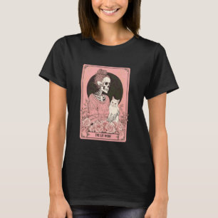 Die Katzenlady Tarotkarte Frauen Skelett Katze Tar T-Shirt