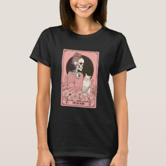 Die Katzenlady Tarotkarte Frauen Skelett Katze Tar T-Shirt