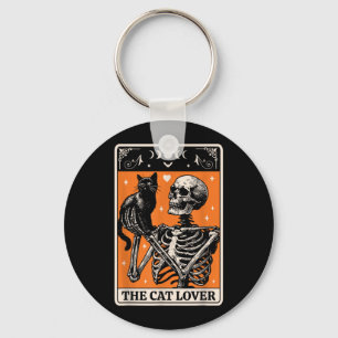Die Katzenliebhaber-Tarotkarte - Schwarze Katze un Schlüsselanhänger