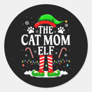Die Katzenmutter-Elfe Weihnachten Lustige Katzenli Runder Aufkleber