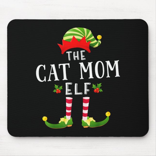 Die Katzenmutter-Elfe Weihnachten passende Pyjama  Mousepad (Vorne)