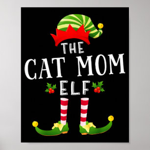 Die Katzenmutter-Elfe Weihnachten passende Pyjama  Poster