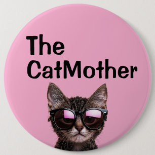DIE KATZENMUTTER ROSA GROSSER KNOPF BUTTON