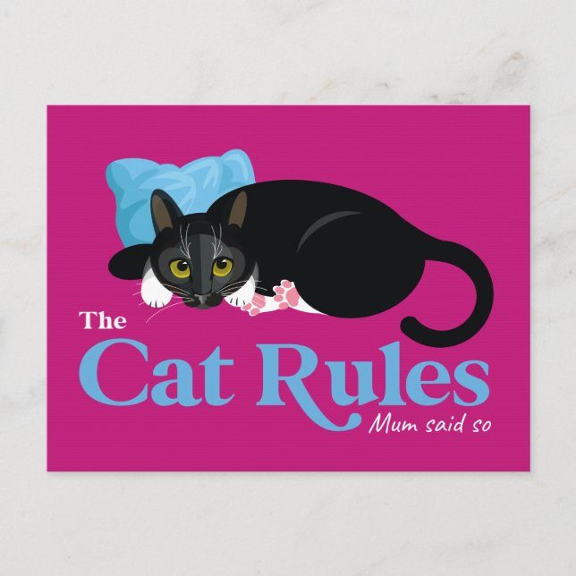 Die Katzenregeln.. Mum hat das gesagt Postkarte (Vorderseite)