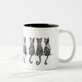 Die Katzenunterschiede Zweifarbige Tasse