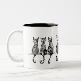 Die Katzenunterschiede Zweifarbige Tasse