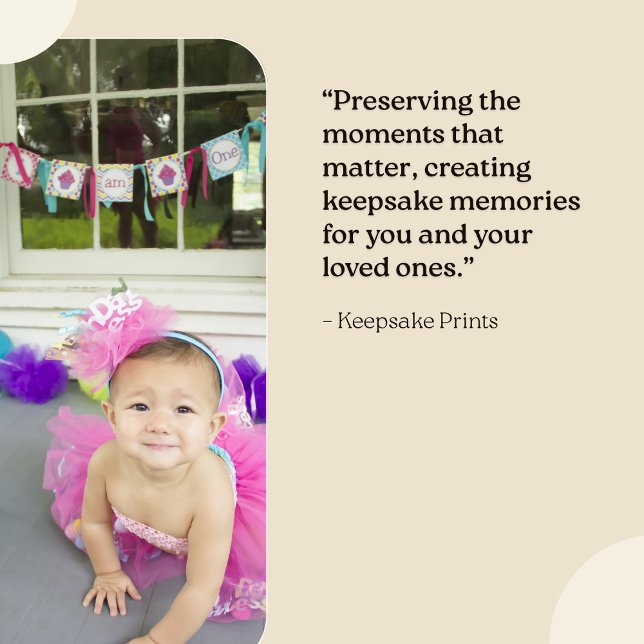 Die "Keepake"-Printwerbung Fotodruck (Preserving the moments that matter. - The "Keepsake" Print)