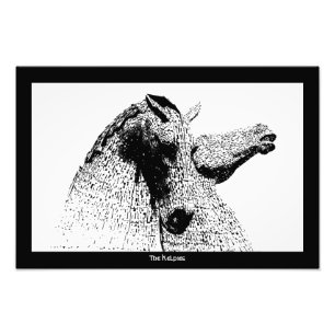 Die Kelpien in der Silhouette, Falkirk, Schottland Fotodruck