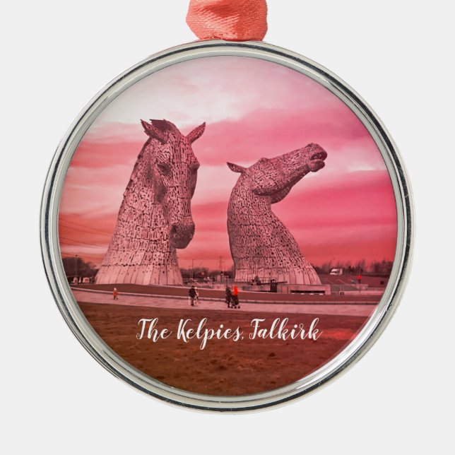 Die Kelpies, Falkirk in Schottland Ornament Aus Metall (Vorne)