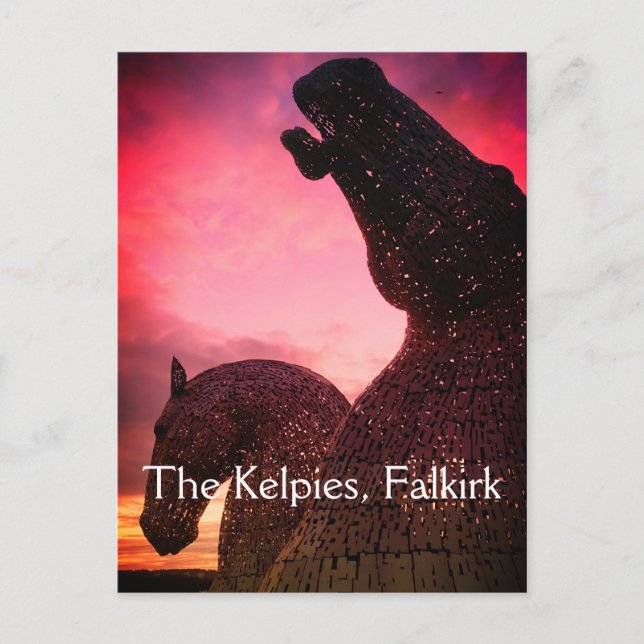 Die Kelpies Postkarte, Skulpturen aus hohen Pferde Postkarte (Vorderseite)