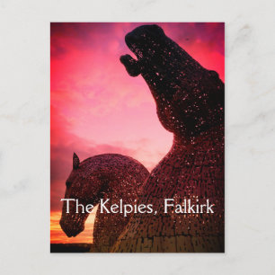 Die Kelpies Postkarte, Skulpturen mit hohen Pferde Postkarte