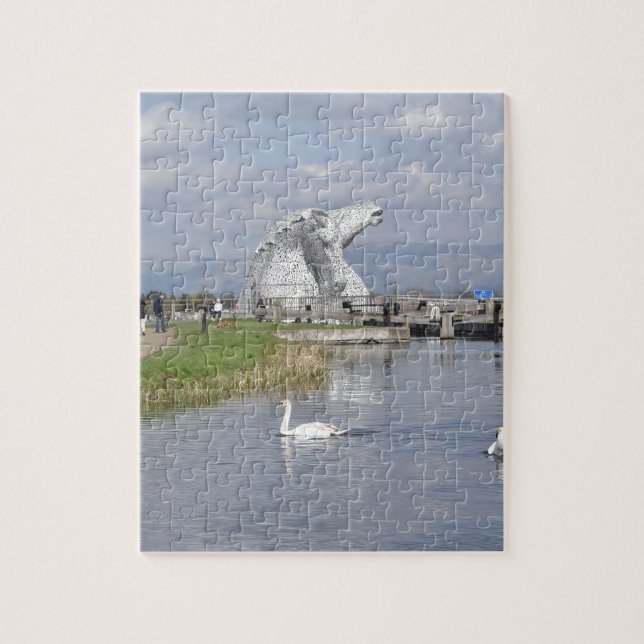 die Kelpies, Schneckenpark, Falkirk Puzzle (Vertikal)