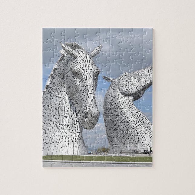 die Kelpies, Schneckenpark, Falkirk, Schottland Puzzle (Vertikal)