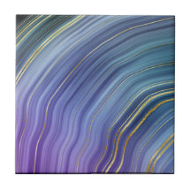 Die Keramik "Blue & Gold Geode Style"