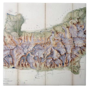 Die Kette von Mont Blanc, von einer tatsächlichen Fliese