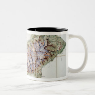 Die Kette von Mont Blanc, von einer tatsächlichen Zweifarbige Tasse