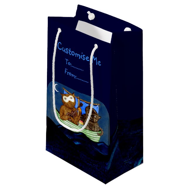 Die Keule und der Pussycat Kleine Geschenktüte (Vorderseite Schrägansicht)