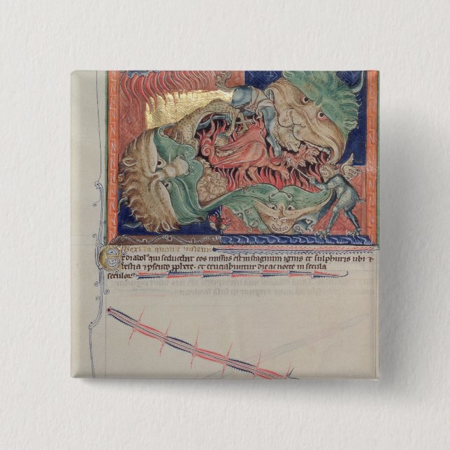 Die Kiefer der Hölle den roten Drachen schluckend Button (Vorderseite)