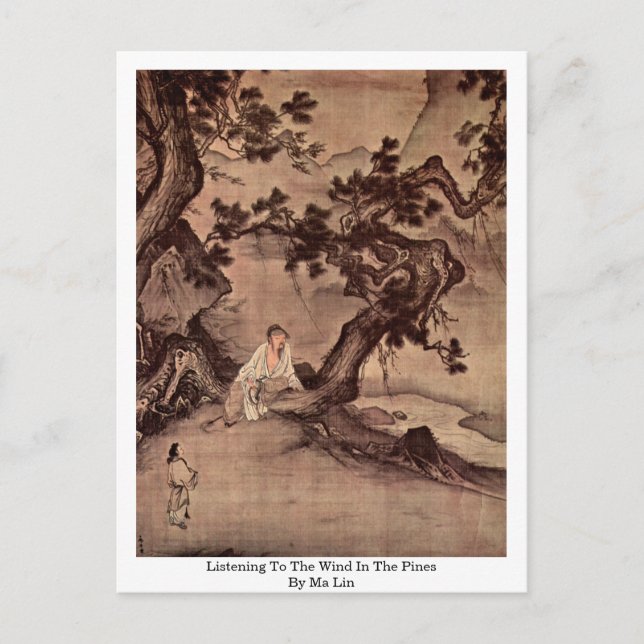 Die Kiefern von Ma Lin auf den Wind hören Postkarte (Vorderseite)