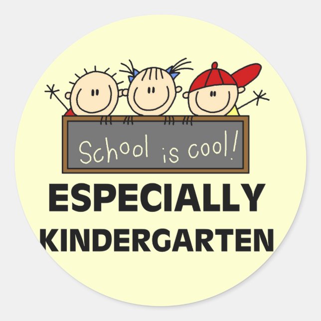 Die Kindergartenschule ist Coole Tshirts und Gesch Runder Aufkleber (Vorderseite)