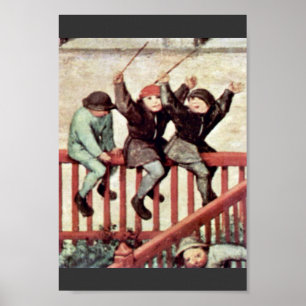 Die Kinderspiele im Detail von Bruegel D. Ä. Piete Poster