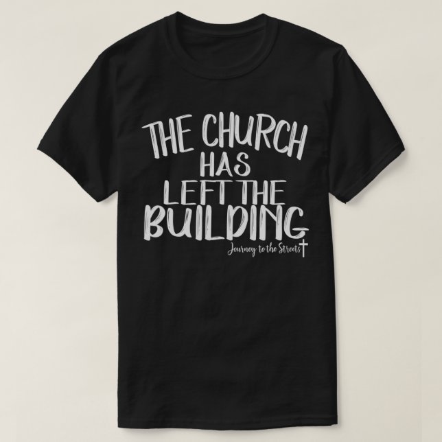 Die Kirche hat die Reise zum Gebäude Links T-Shirt (Design vorne)