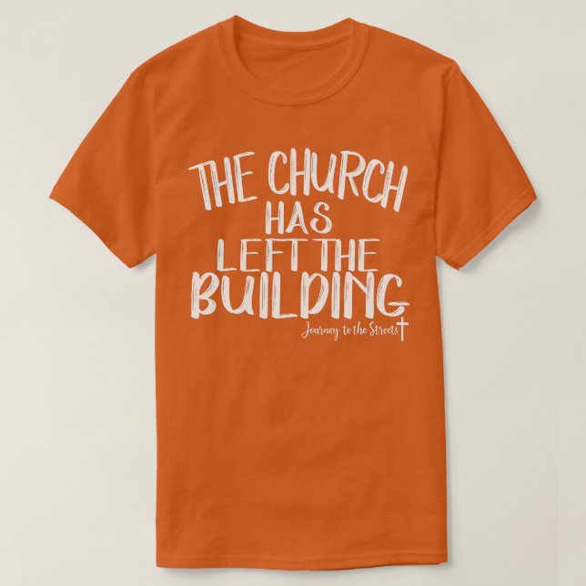 Die Kirche hat die Reise zum Gebäude Links T-Shirt (Design vorne)