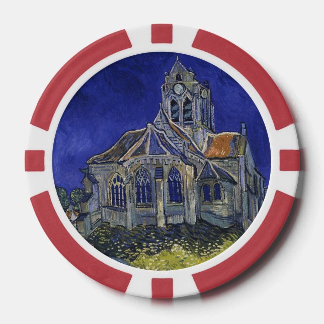 Die Kirche in Auvers von Vincent van Gogh Pokerchips (Vorderseite)
