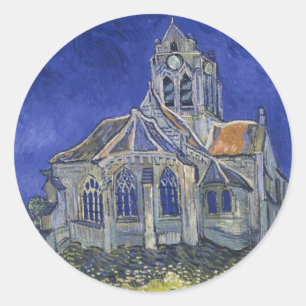Die Kirche in Auvers von Vincent van Gogh Runder Aufkleber