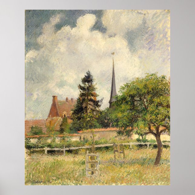 Die Kirche in Eragny Camille Pissarro Poster (Vorne)