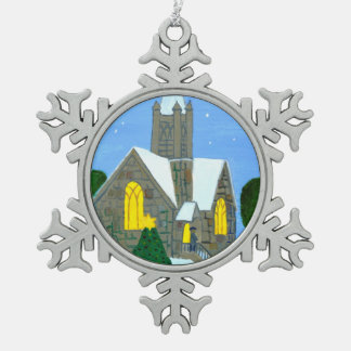 Die Kirche  Schneeflocken Zinn-Ornament