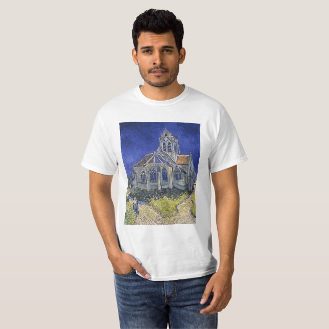 Die Kirche von Auvers von Vincent van Gogh T-Shirt (Vorne ganz)