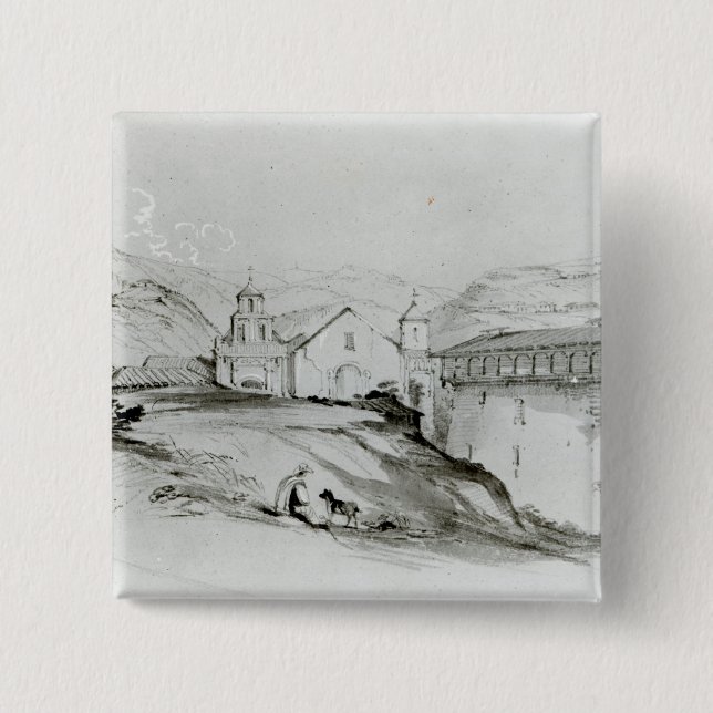 Die Kirche von San Francisco, Valparaiso, 1834 Button (Vorderseite)
