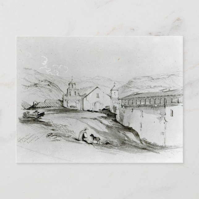 Die Kirche von San Francisco, Valparaiso, 1834 Postkarte (Vorderseite)
