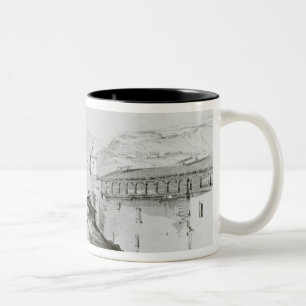 Die Kirche von San Francisco, Valparaiso, 1834 Zweifarbige Tasse