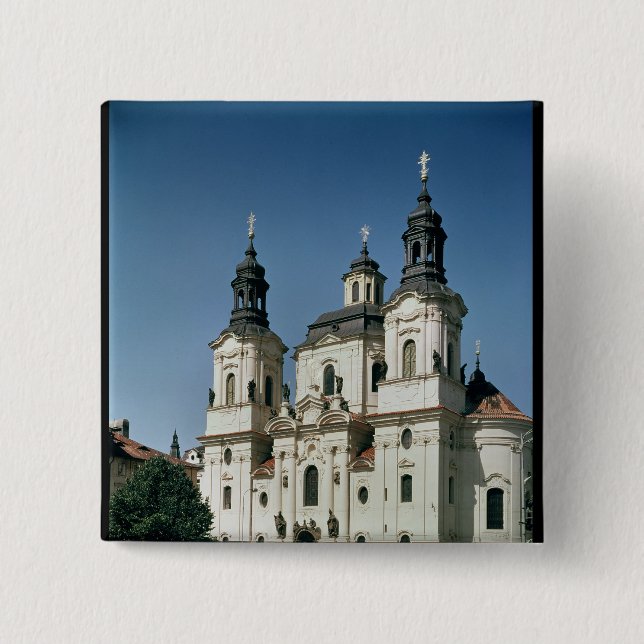 Die Kirche von Sankt Nikolaus, errichtet 1703-61 Button (Vorderseite)