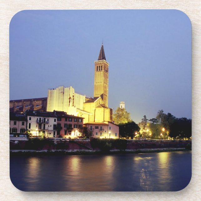 Die Kirche von Sant'Anastasia in Verona, Italien. Getränkeuntersetzer (Vorderseite)